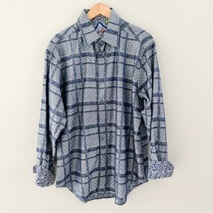 Robert Graham Unique Navy Patterned Dress Shirt